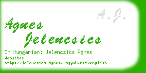 agnes jelencsics business card